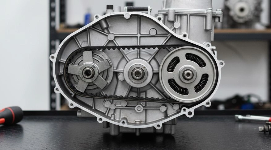 Ilustrasi bagian v-belt. [Gemini AI]